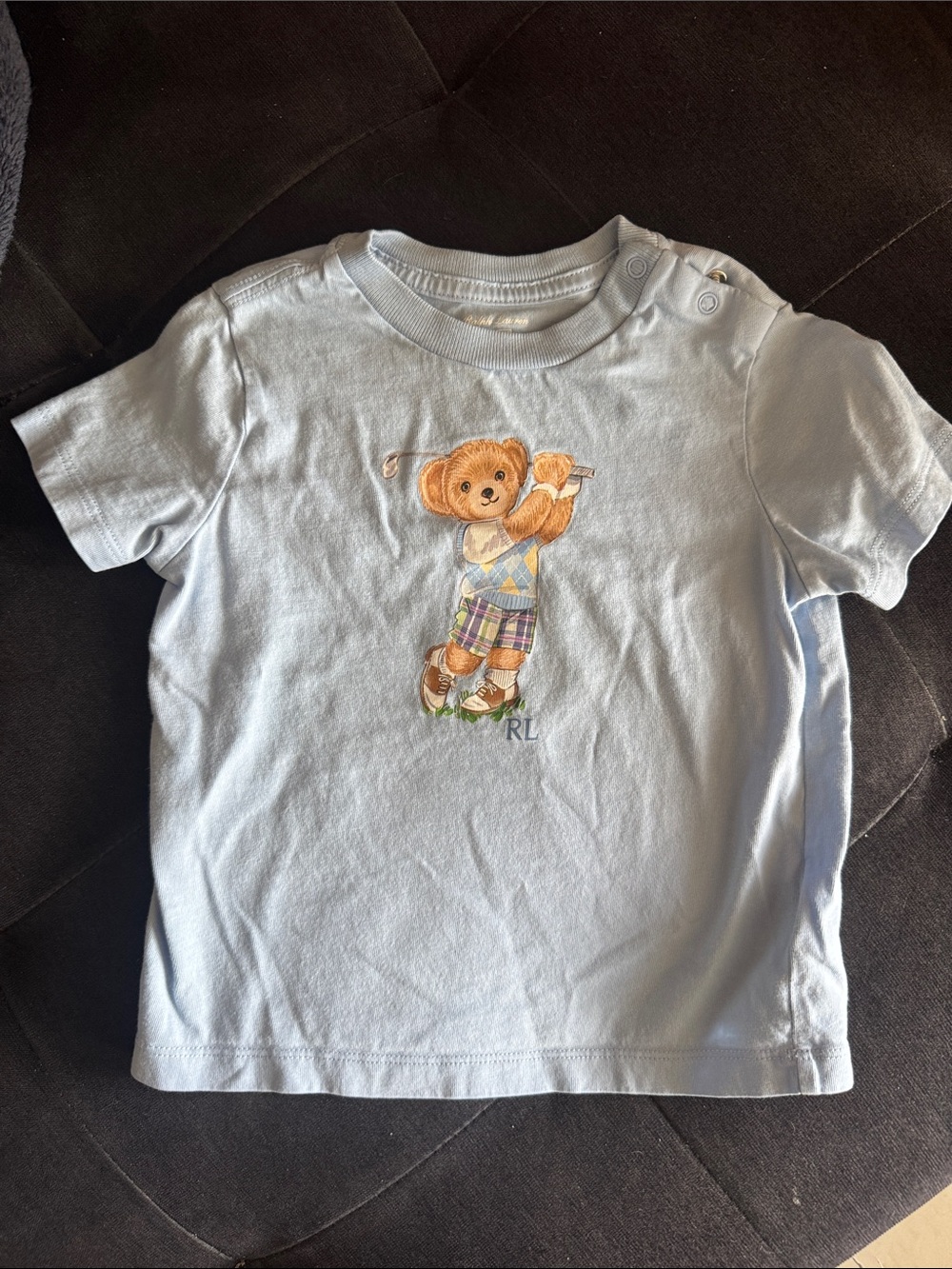Ralph Lauren Light Blue Golf Bear Short Sleeve Tee
